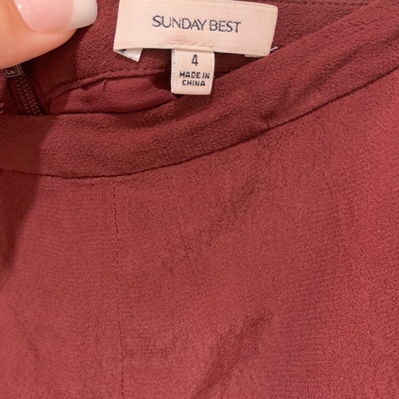 Aritzia Sunday Best Burgundy Zelda Mini Skirt - Picture 6 of 8